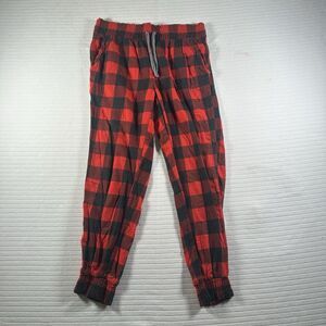 Aerie Women’s Small Red Black Buffalo Plaid Pajama Lounge Jogger Pants